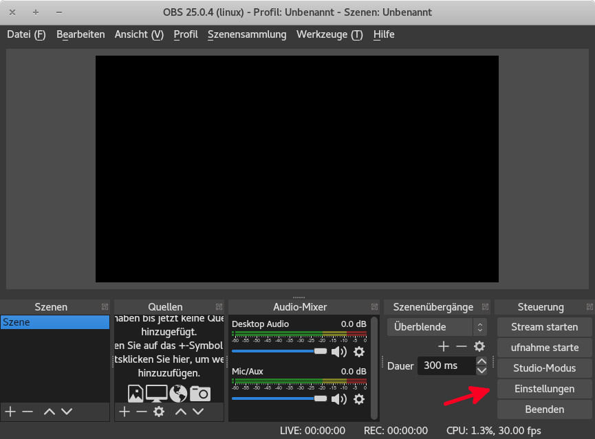 OBS-Studio Einstellungen